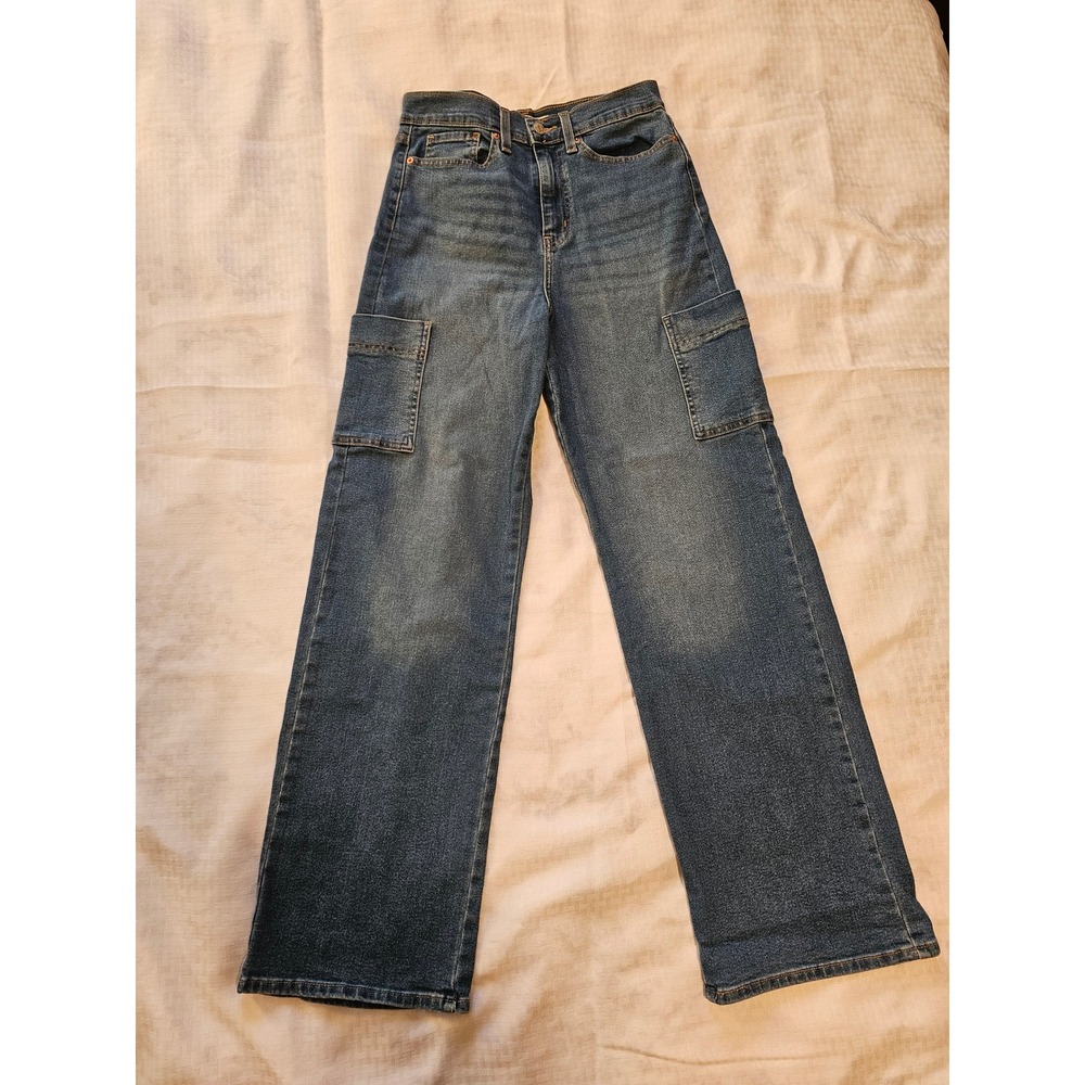 Levi Strauss Jeans Women 4 W27 Blue Heritage High Rise Loose Straight
